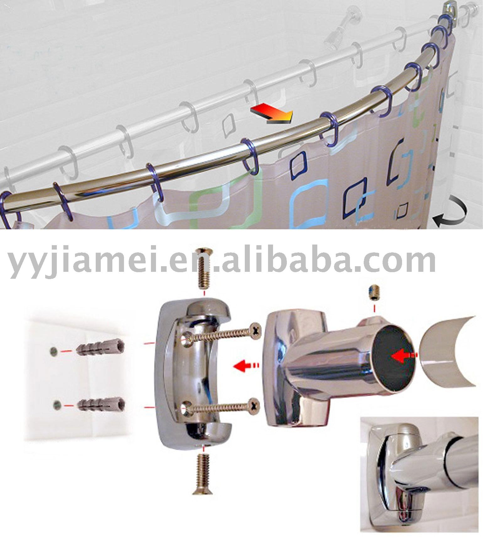 crescent shower curtain rod